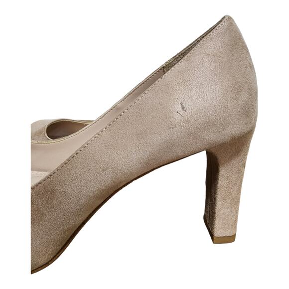 Kelly & Katie Blush Faux Suede Peep Toe Pumps Women’s Size 6 - Picture 9 of 12